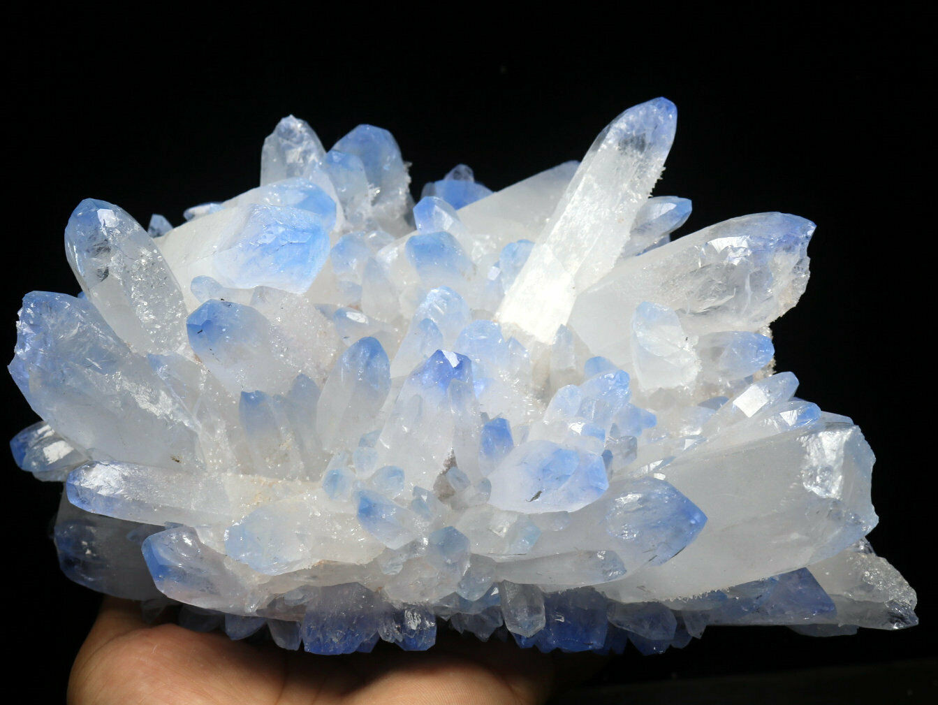 5.43 lb Rare Beatiful Blue Tibetan Ghost phantom Quartz Crystal Cluster Specimen