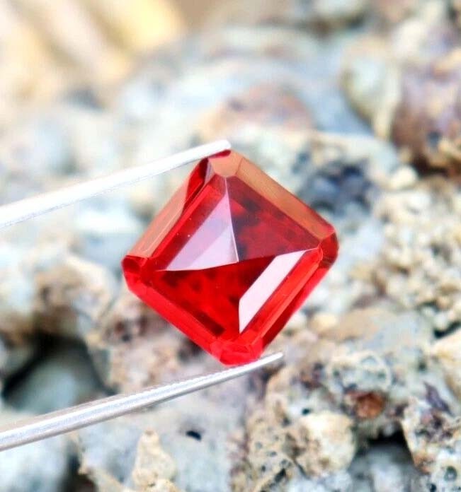 9.50 Ct Natural Radiant Cut Burmish Red Ruby Certified Loose Gemstone