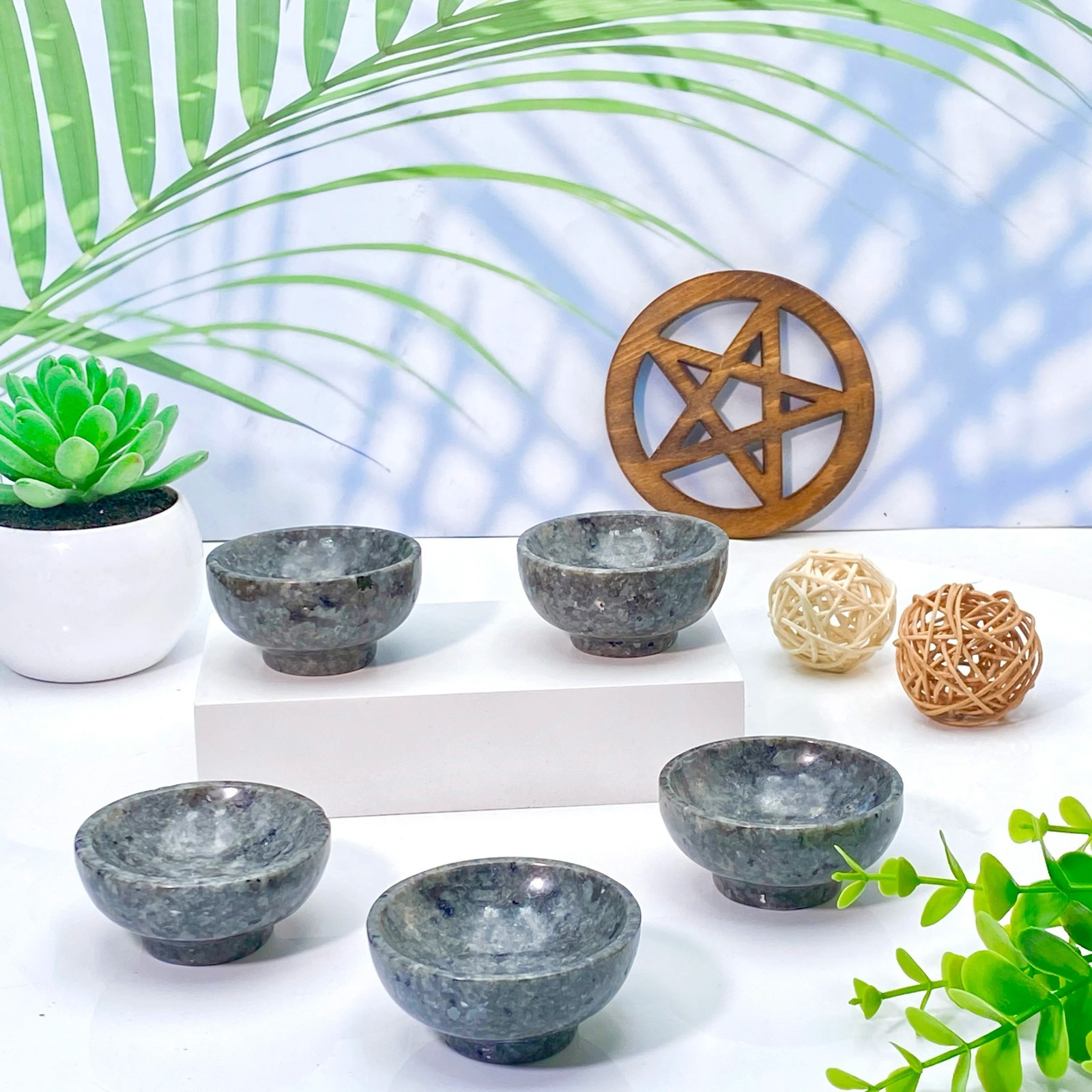 Natural Yooperlite Bowl that Glows Under UV Light – Unique Flame Stone Gift