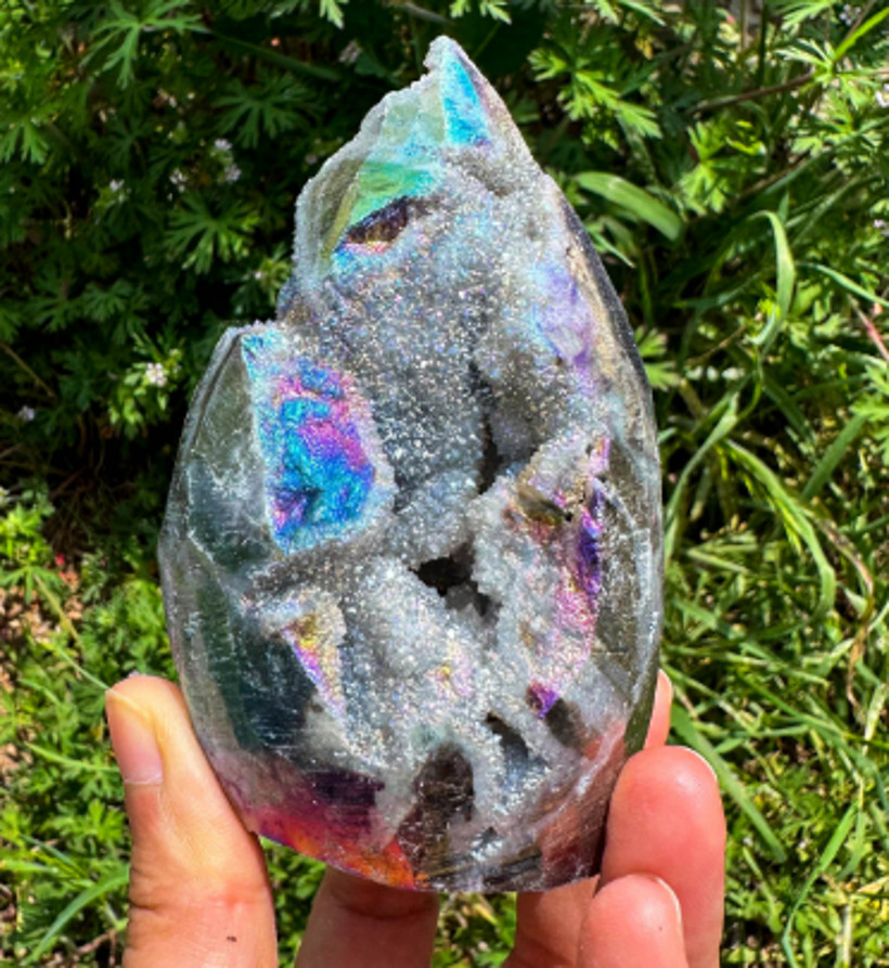 Angel Aura Sphalerite Crystal Cluster Chunk Tower Ornament Witch Altar Decor