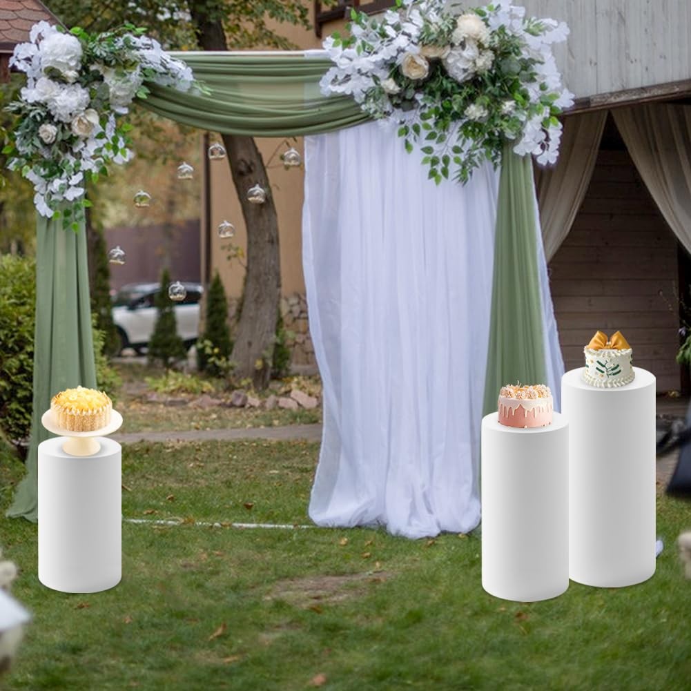 3Pcs Cylinder Pedestal Stand Covers,Round Spandex Cylinder Stand Covers for P…