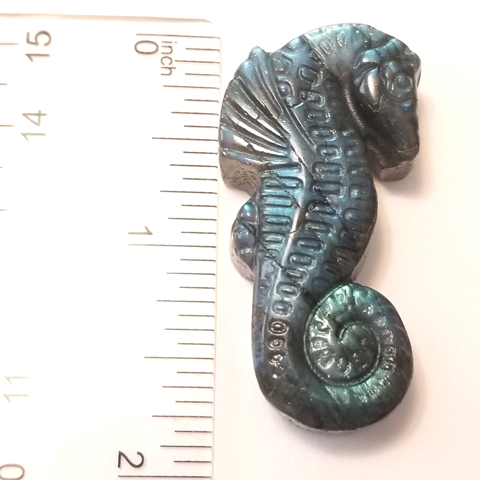 2″ Labradorite Seahorse Figurine Carving Specimen Rocks Crystal