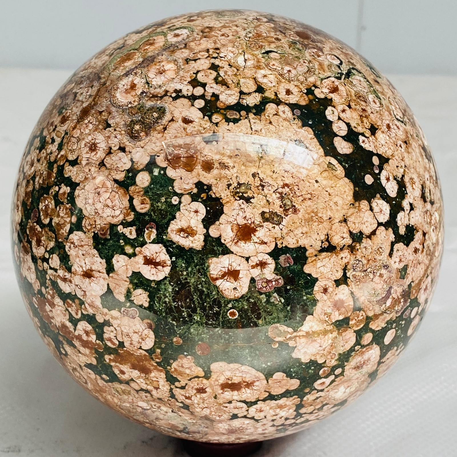 Natural Polished Pink cherry blossom agate BALL Madagascar 3680G ( 8.11LB )