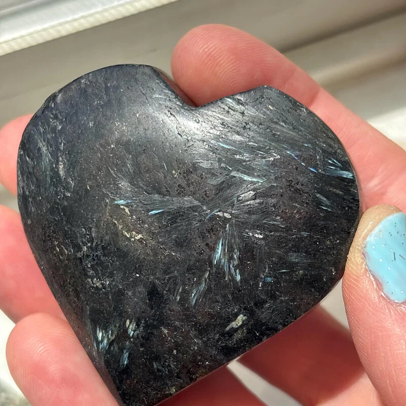 2025NEW 1pc Arfvedsonite Hearts Large Stone Quartz Healing Reiki Gift Home Decor
