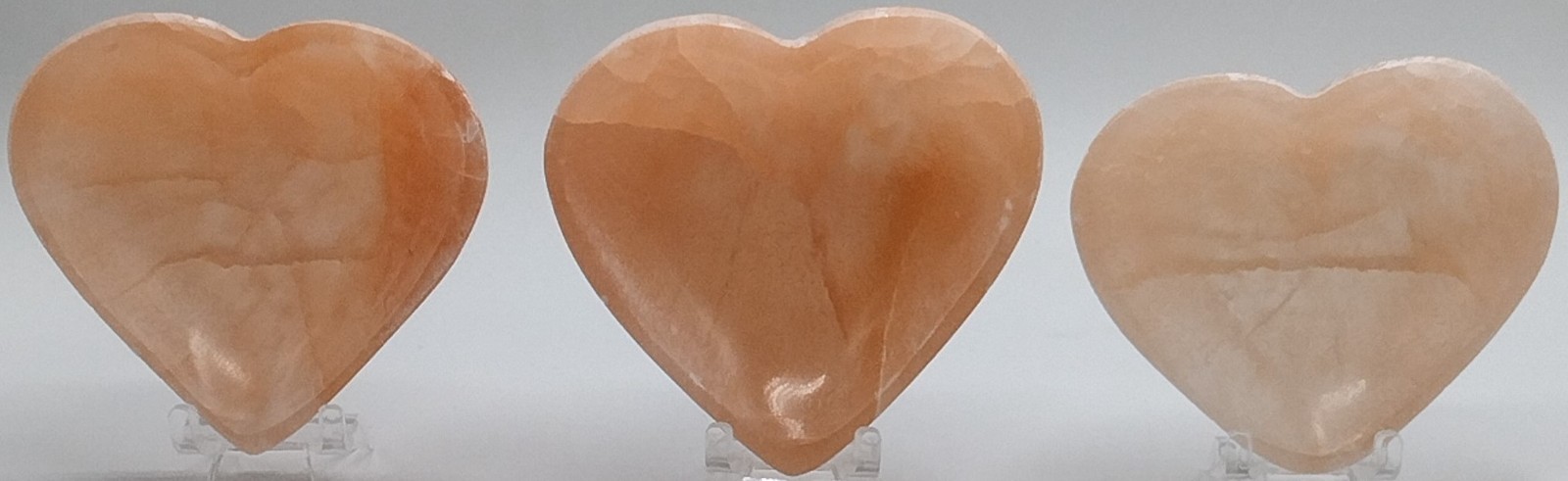 Wholesale Peach Selenite Heart 3” | Satin Spar Crystal Carving | Bulk Lots