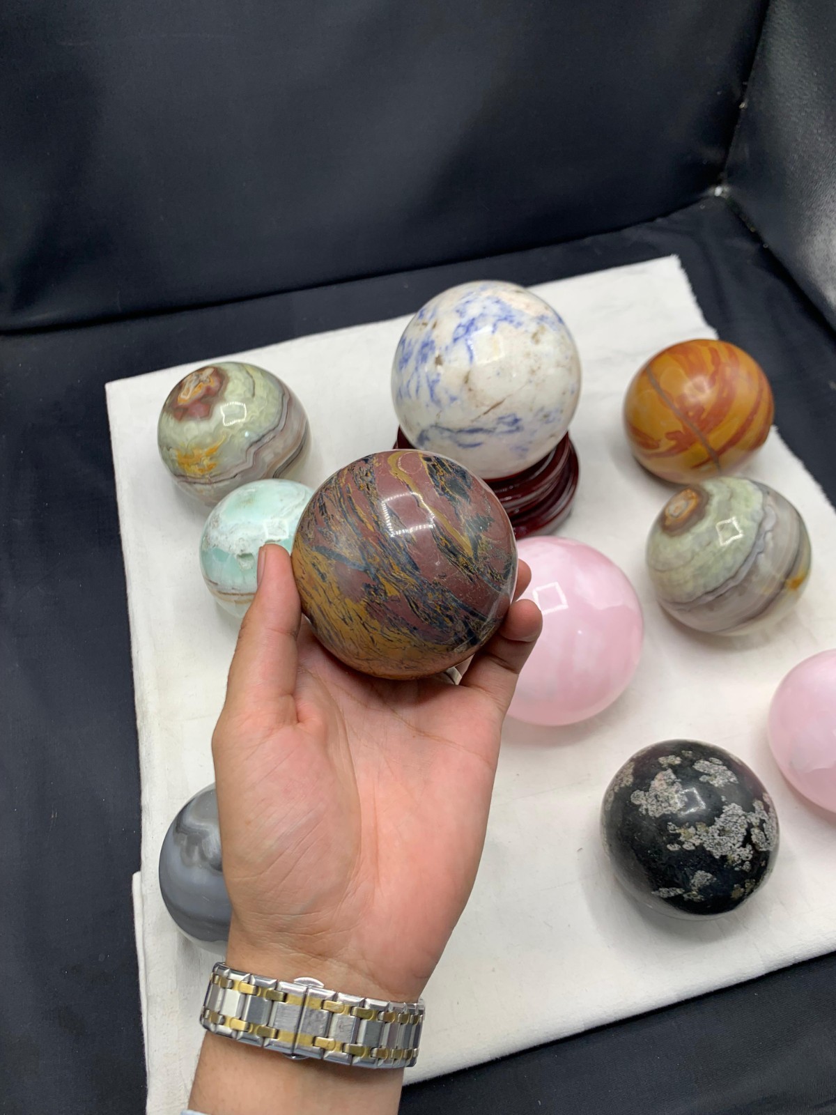 12.5KG Mixed Stone Spheres Bulk Lot – Large Size Crystal Balls Premium Quality