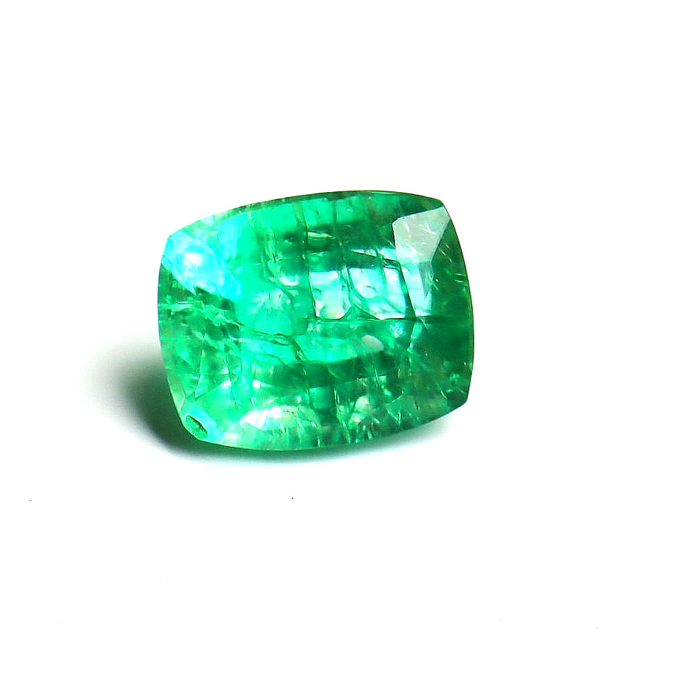 Natural Cushion Cut Green Emerald 7-8 Ct COLOMBIAN Loose Gemstone CERTIFIED