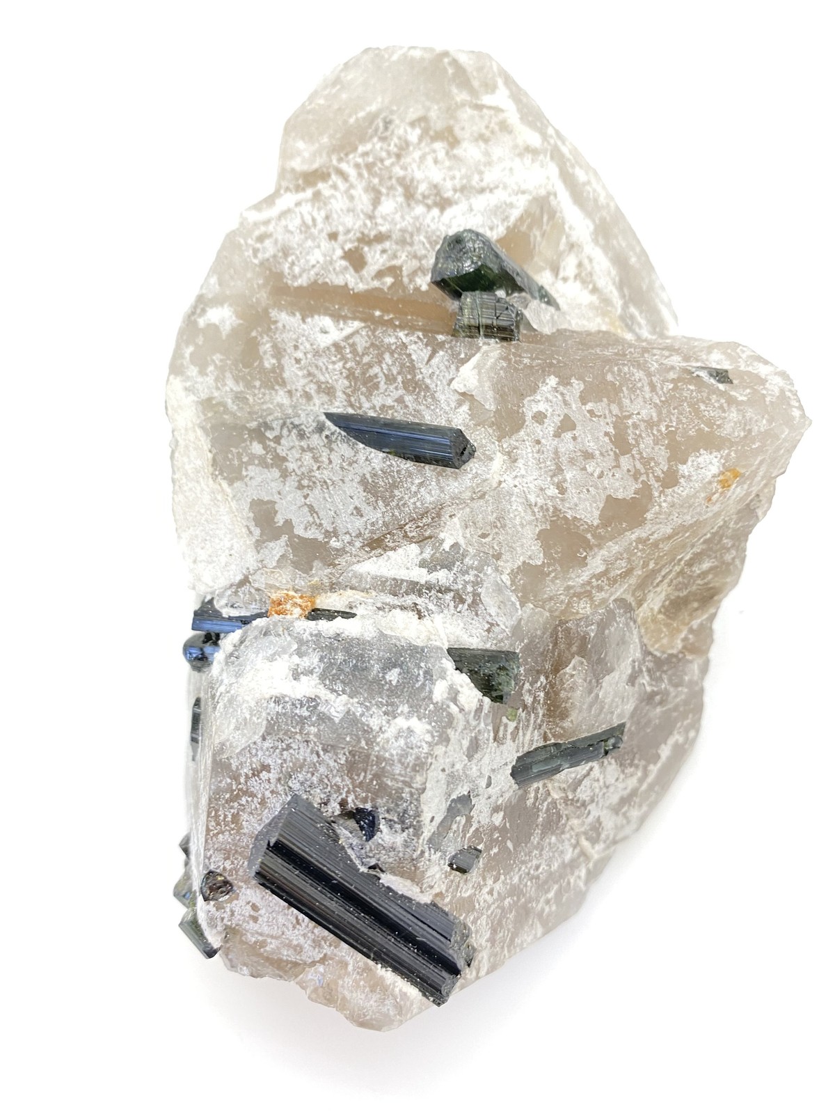 Natural Raw Green Tourmaline in Quartz Crystal from Brazil – 16