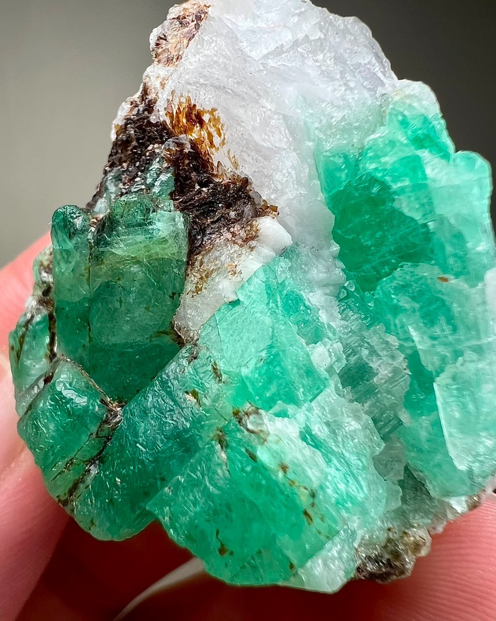 221CT, Beryl Var! Beautiful Natural Emerald Crystals on Matrix From Chitral @PAK
