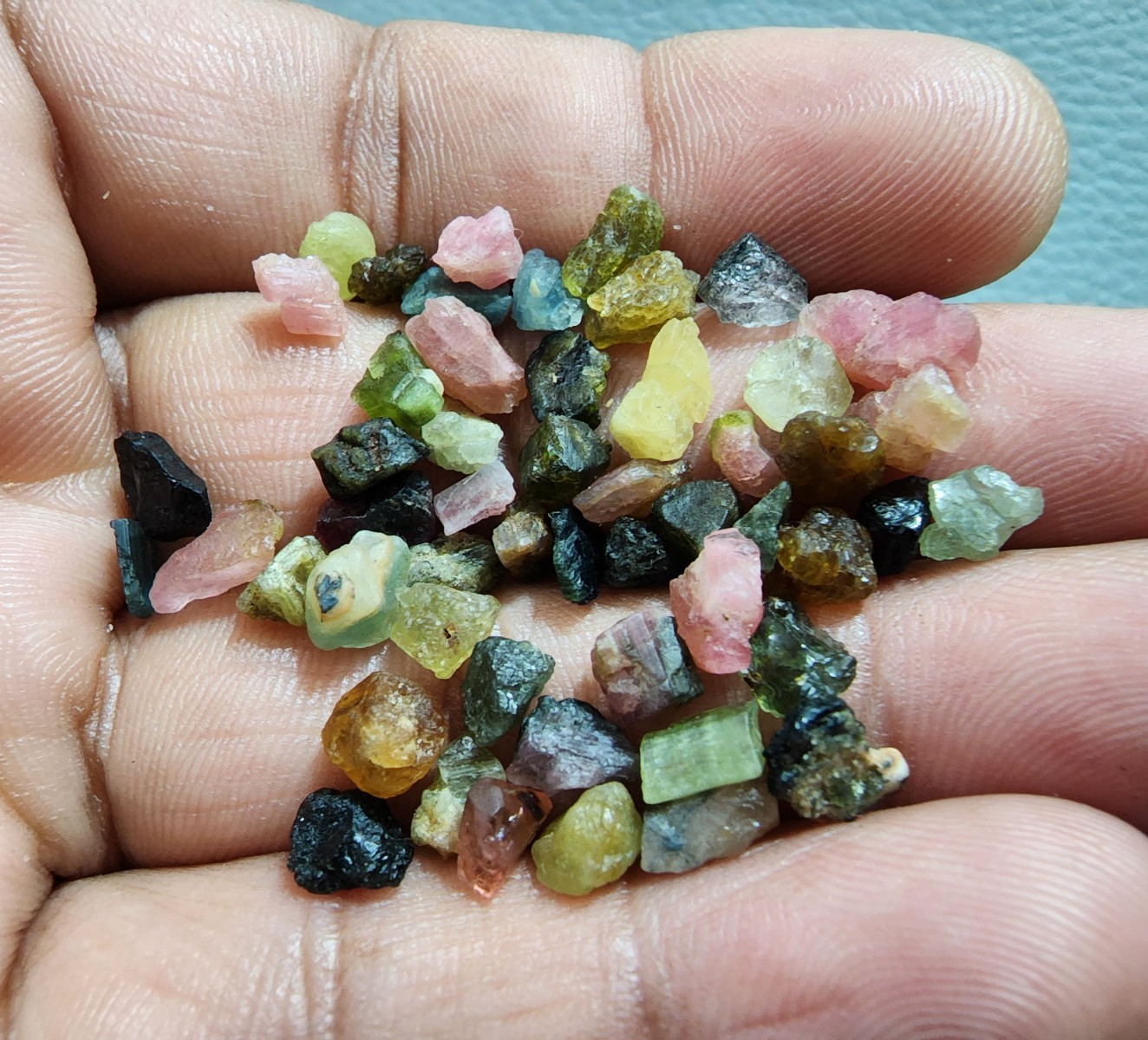 50 Pcs Awesome A+ Multi Tourmaline Rough Crystal Raw Size 5-10 MM Jewelry Making