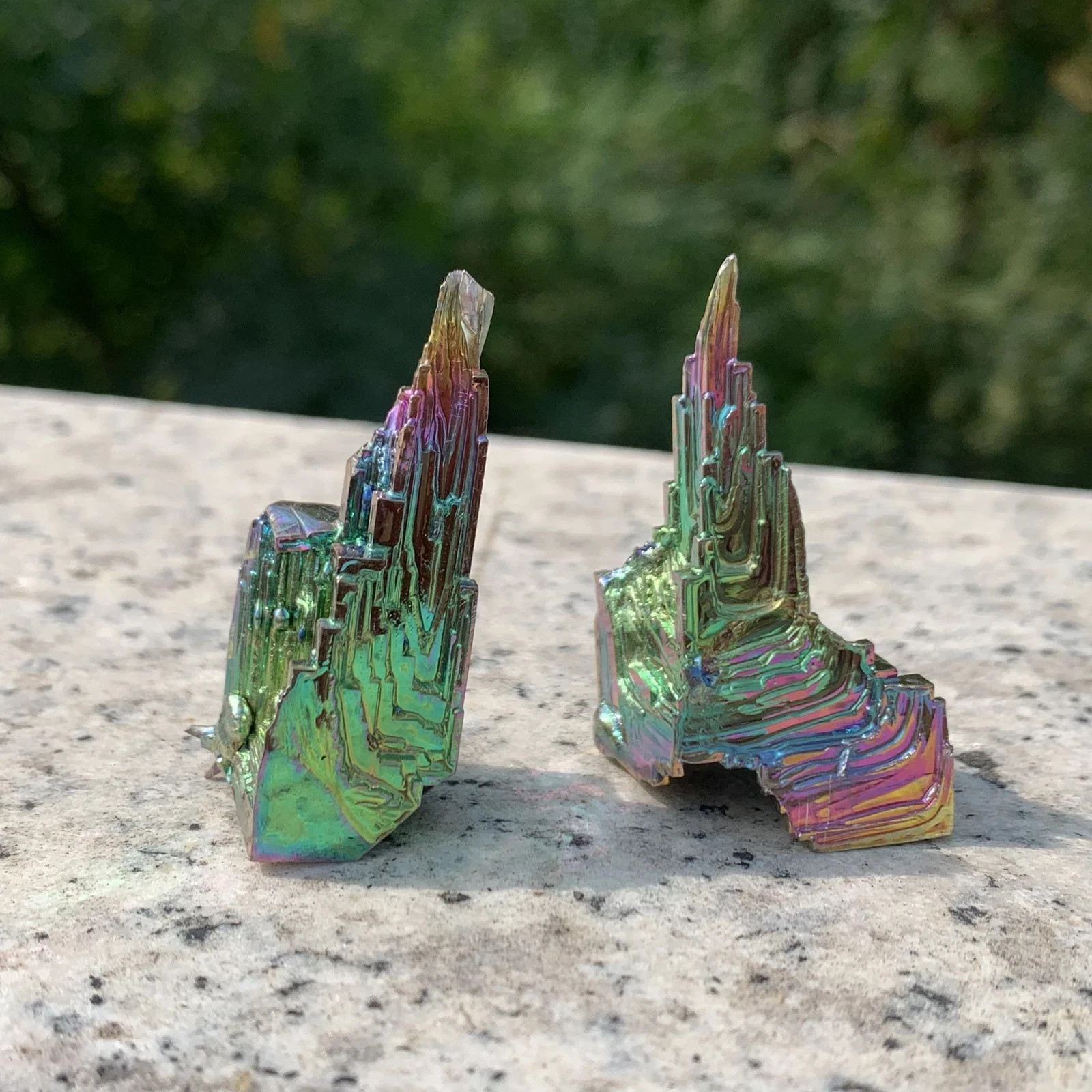 10pcs Natural Rainbow Aura Titanium Bismuth Specimen Crystal Stone Cluster Reik