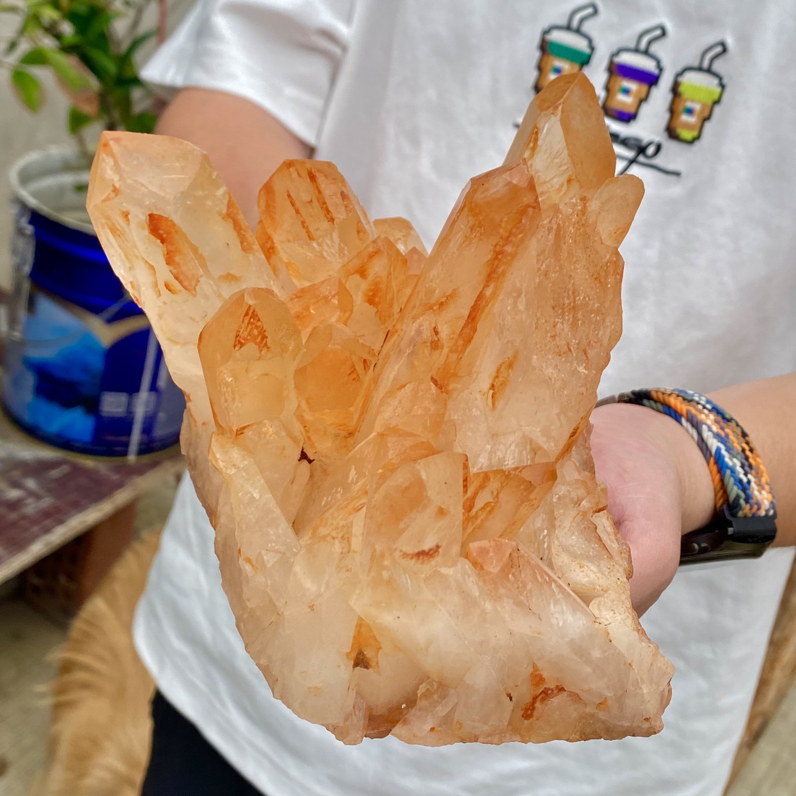 3.65LB Natural Clear Beautiful White QUARTZ Crystal Cluster Specimen Healing