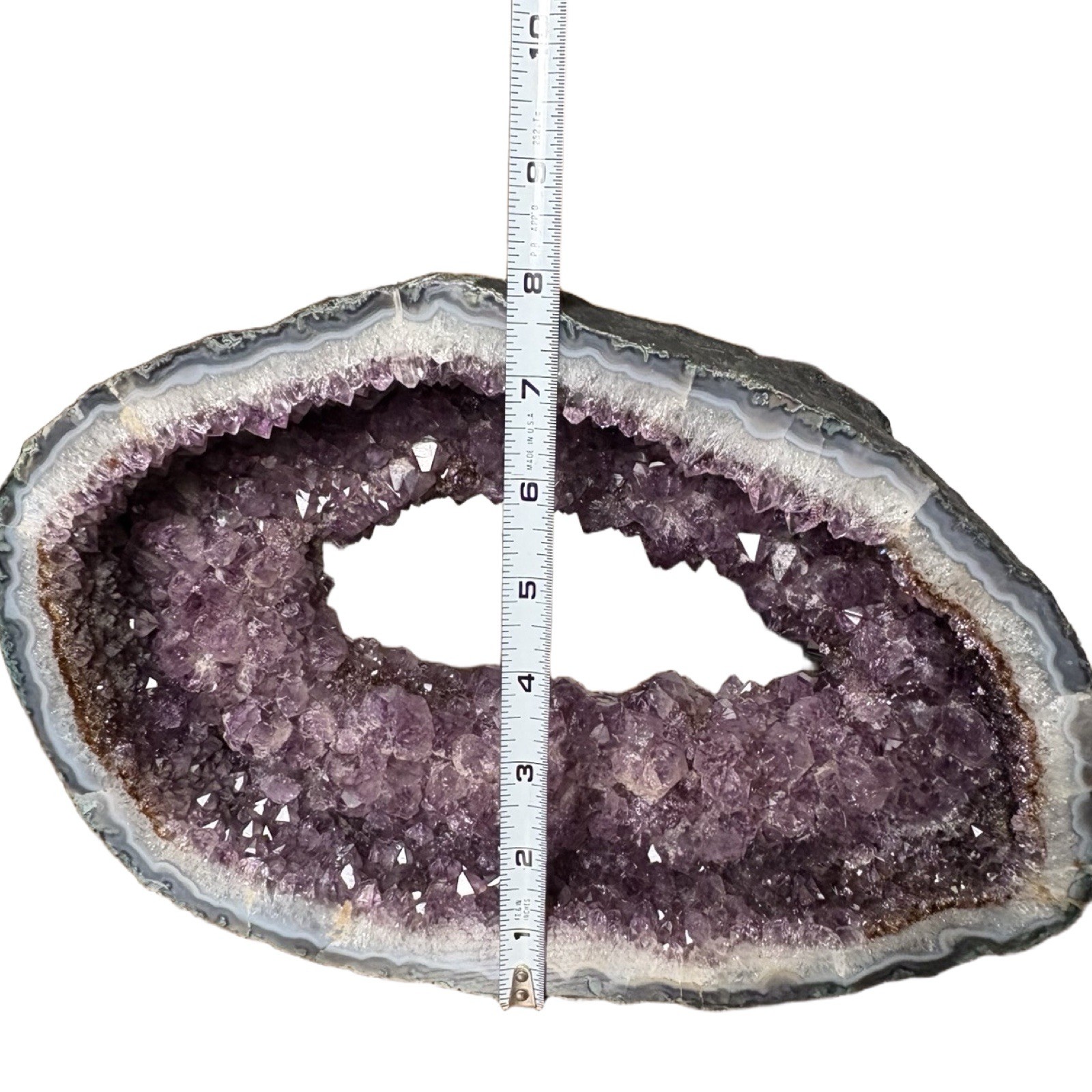 Vintage 15lb Amethyst Geode Crystal Cluster 12x7x4” Purple Druzy Portal Cathedra