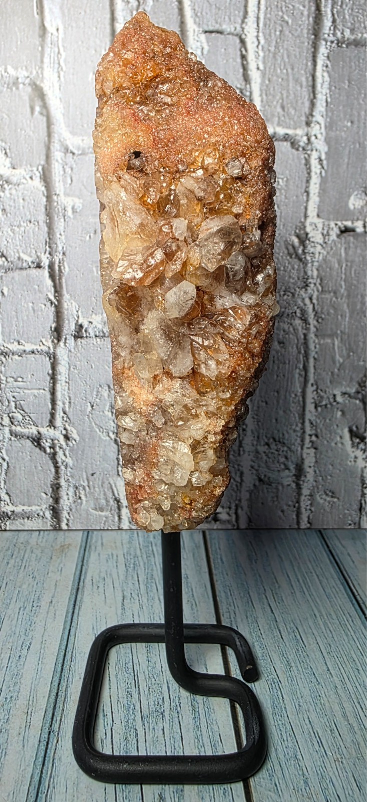 Pink Amethyst Freeform with Druzy on Custom Stand – Argentina – 710g