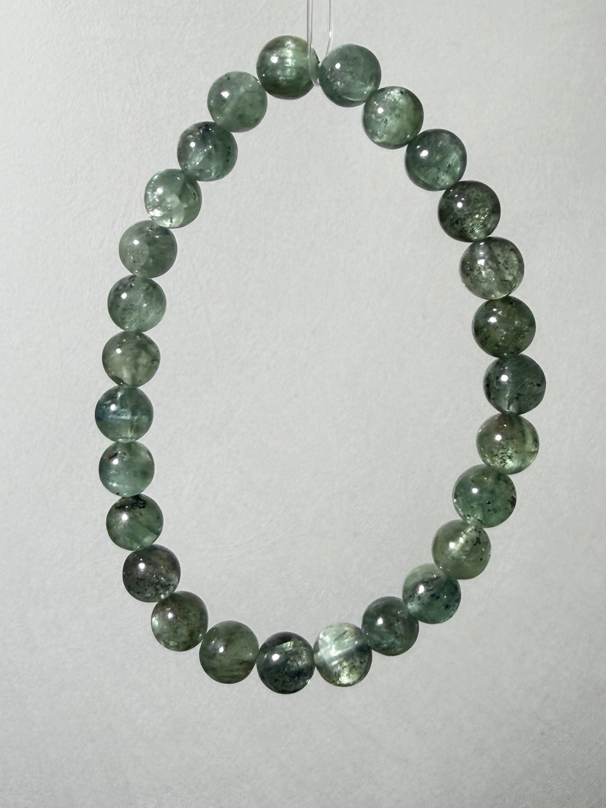 Rare Gemmy Natural Translucent Jelly Green Apatite Bracelet