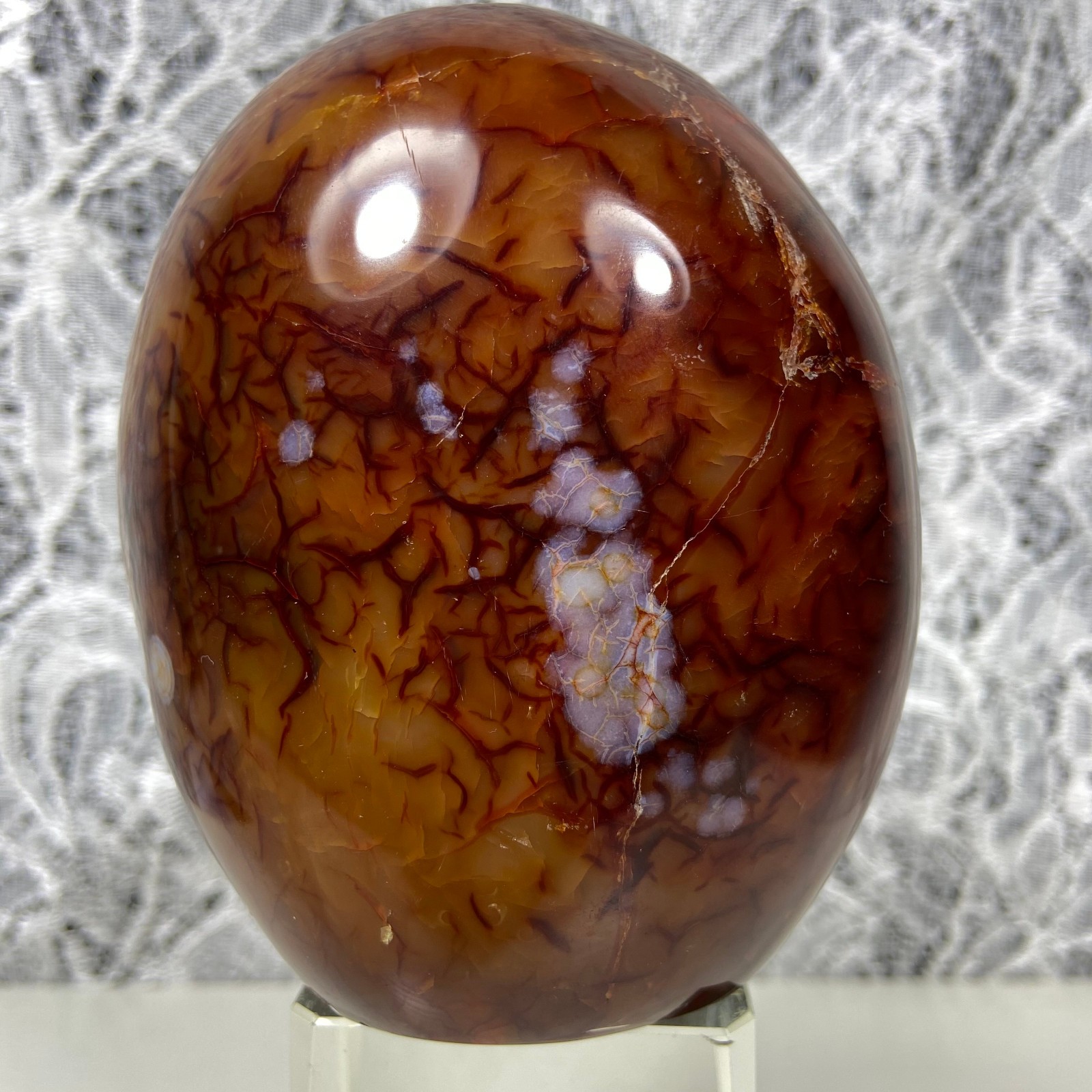 4.1″2.35lb Big Red Agate CARNELIAN Stone Standup Crystal Reiki Madagascar Y909