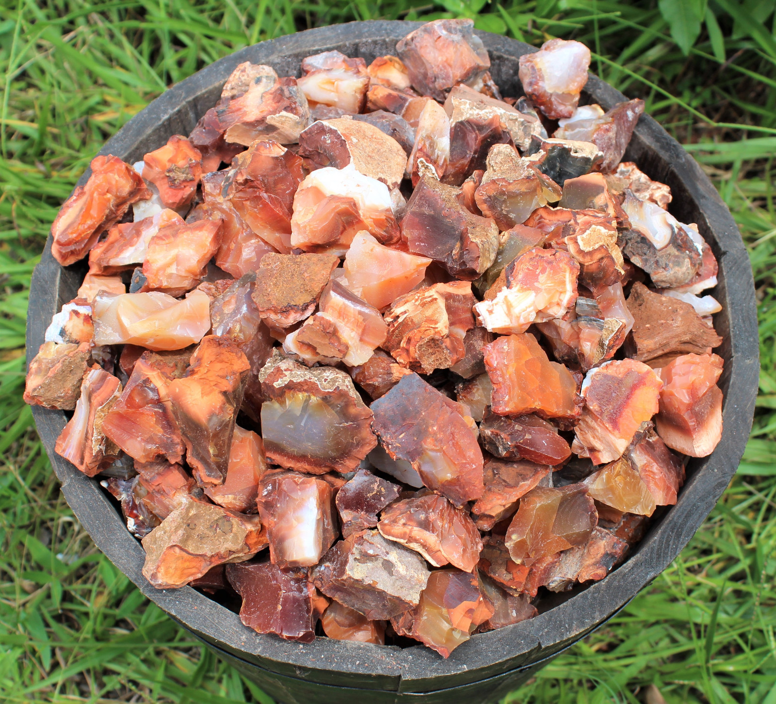 5 Pack Large Rough Natural Carnelian (Raw Stone Crystal Agate, MADAGASCAR)