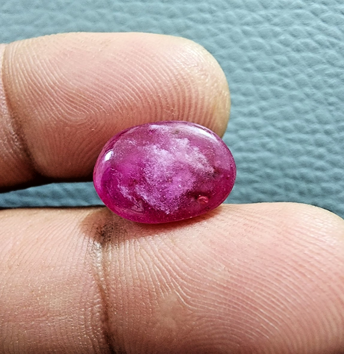 9.30 Crt Glowing Pink Ruby Heated Gemstone Cabochon Oval Shape Jewelry For Ring