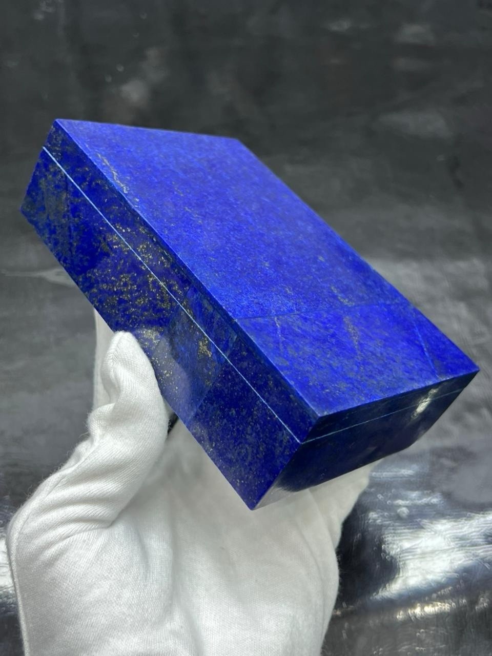 Natural lapis lazuli jewelry box set slightly coloured to enhance beauty