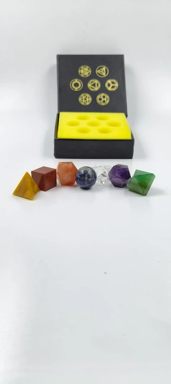 7 Chakra Sacred Geometry Crystal Set Natural Gemstone