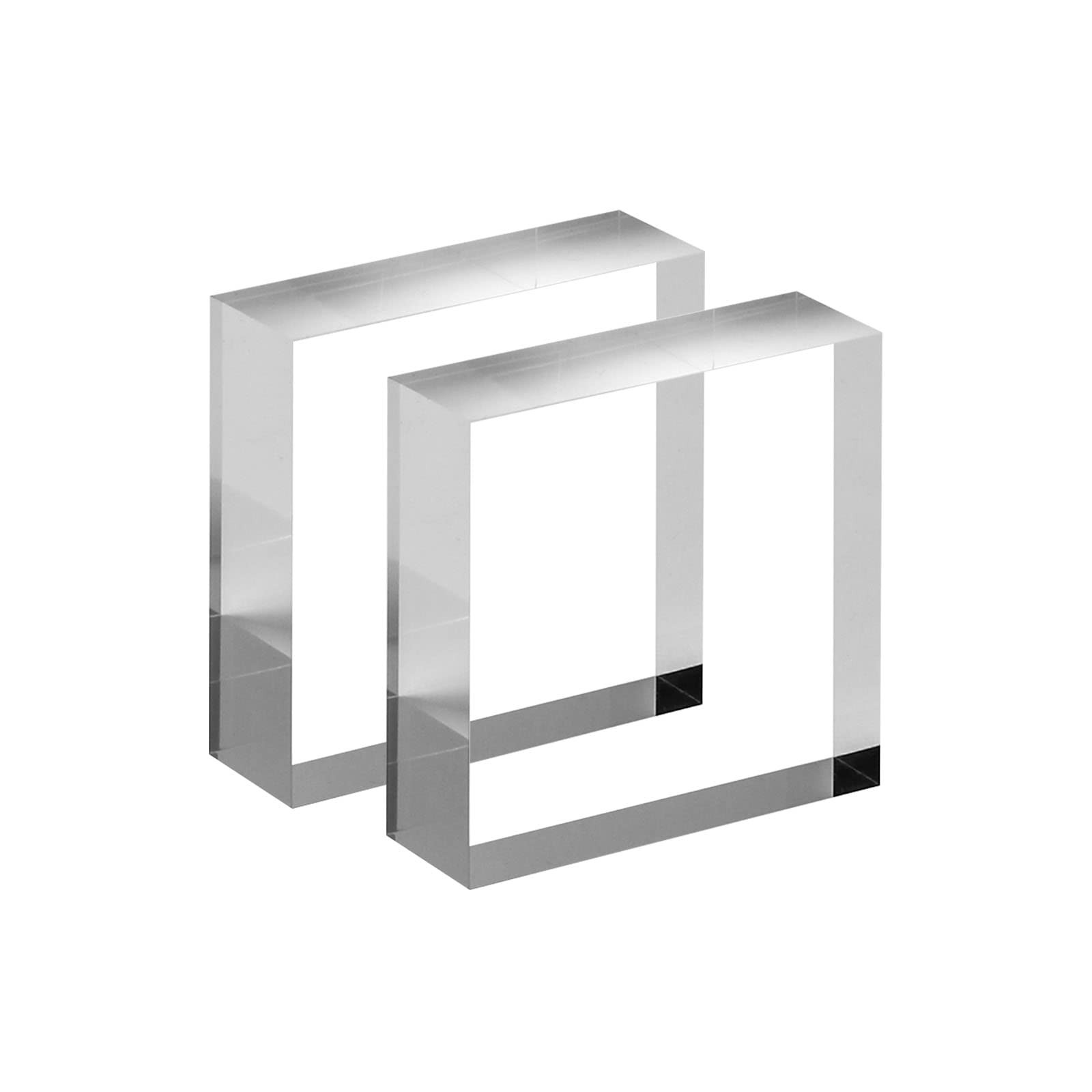 3in Square Acrylic Cube Display Block, 1in Thickness, 2 Pack