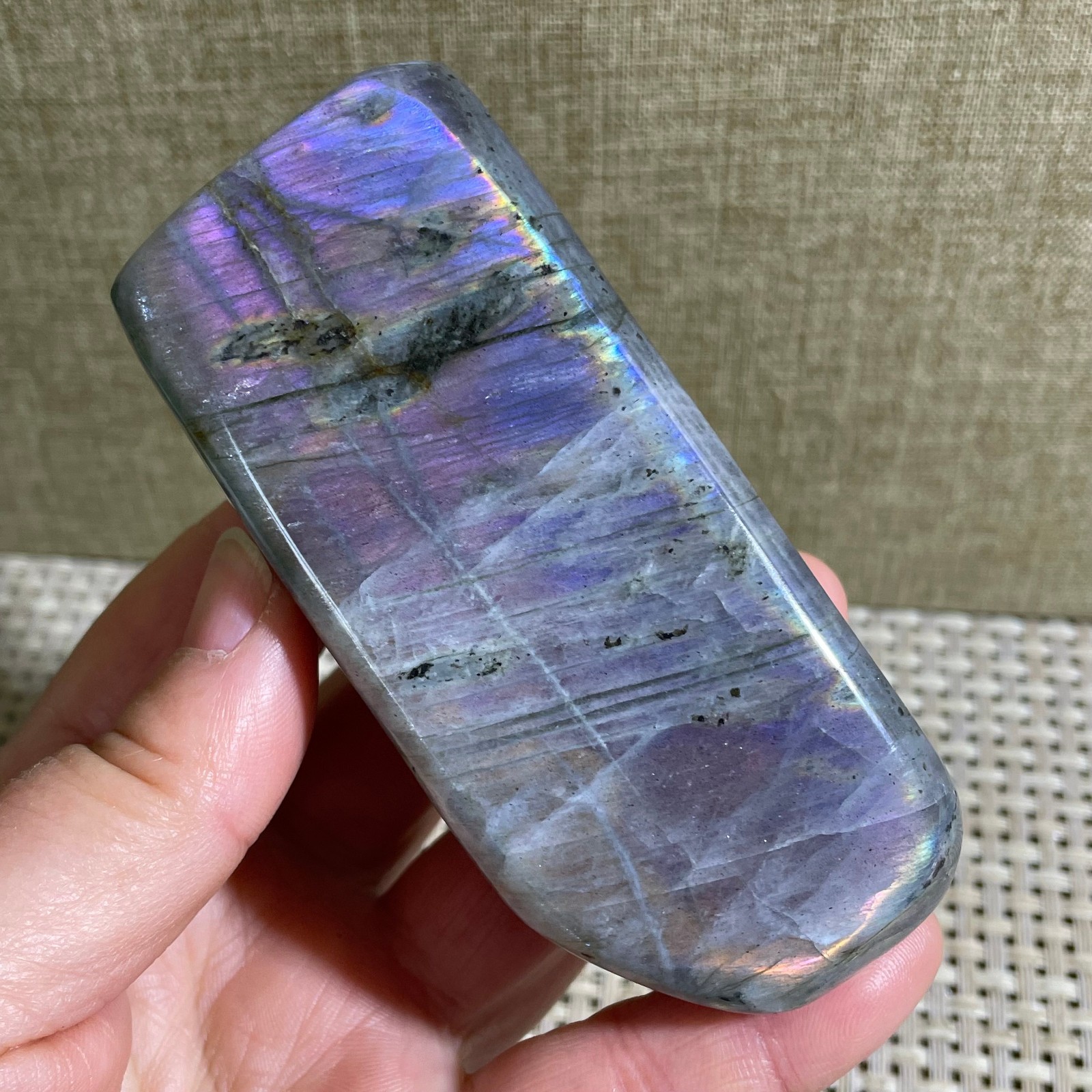 Rare Flashy Labradorite Slab Crystal Rough Gemstone Raw Labradorite Rough 258g