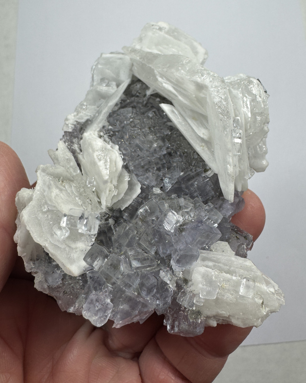 Fluorite, Dolomite, and Calcite, Jaimina Mine, Asturias, Spain