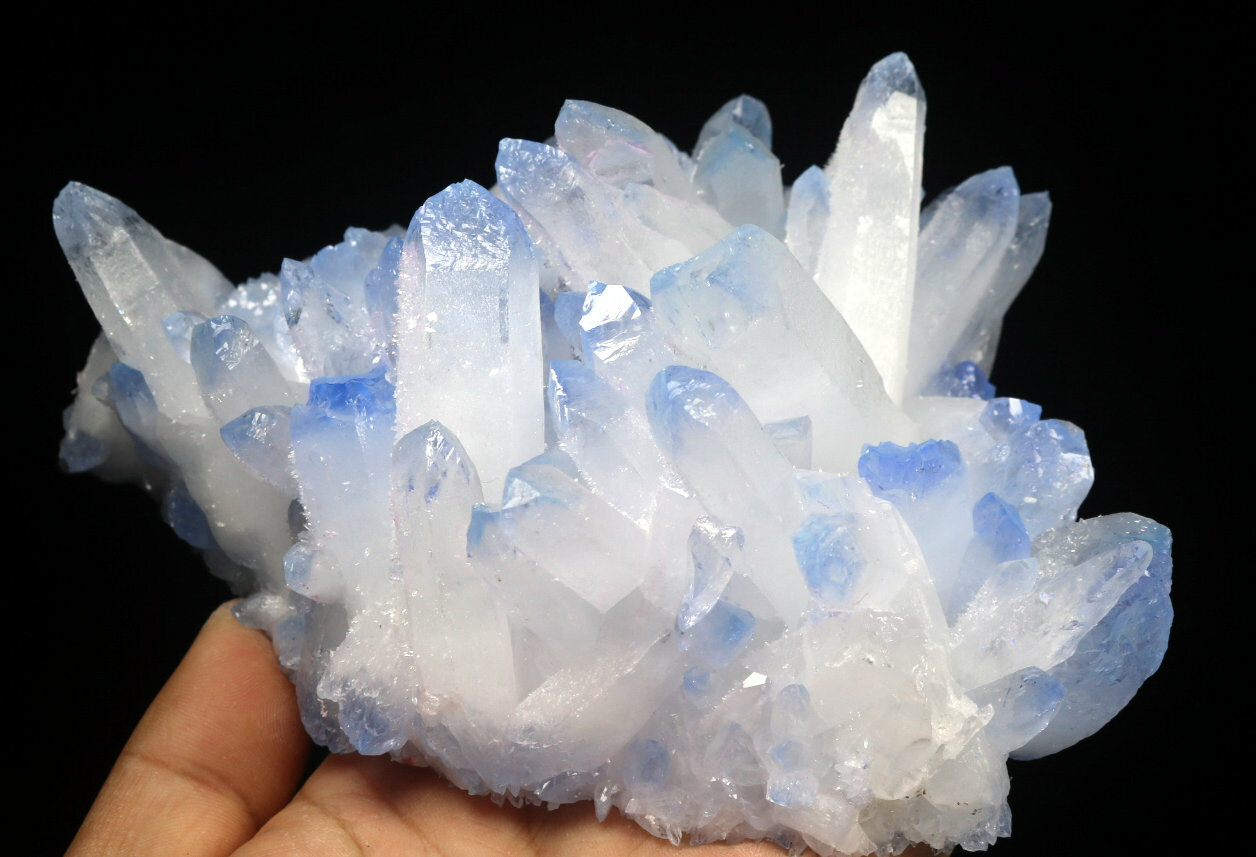 1.9lb Rare Beatiful Blue Tibetan Ghost phantom Quartz Crystal Cluster Specimen