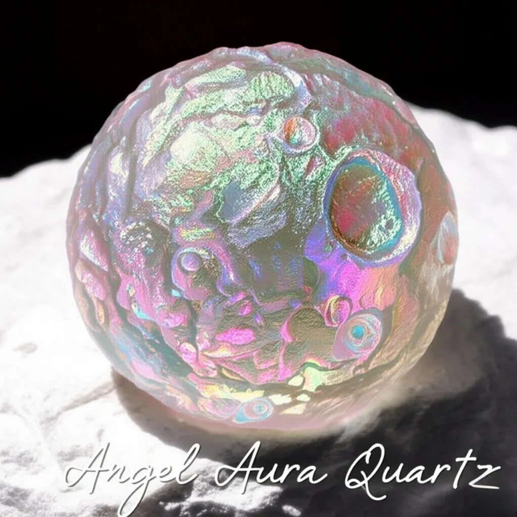 Natural Angel Aura Quartz Crystal Sphere Full Moon Healing Decor Energy Gift 1Pc