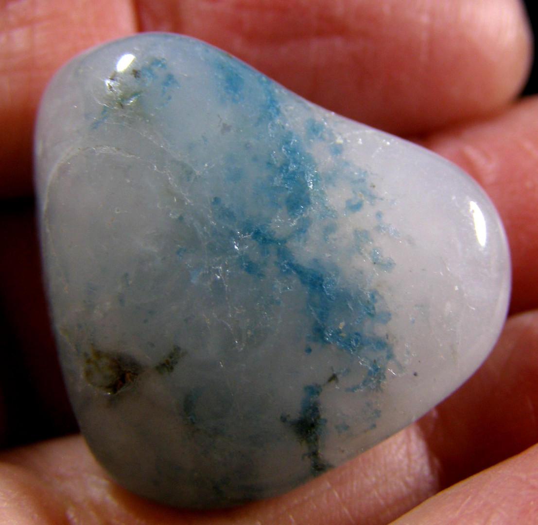 NEW RARE FUSION STONE – SHATTUCKITE in QUARTZ – TUMBLESTONE 2.7 x 2.0 cms #5