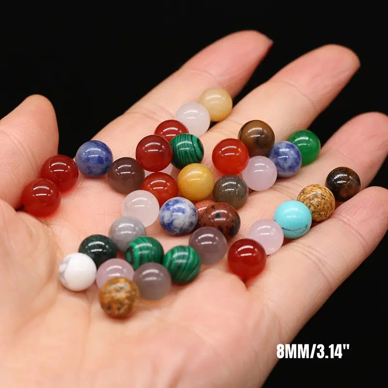 50 Pcs Wholesale Mixed Natural Ball Quartz Crystal Sphere Reiki Healing Beads US