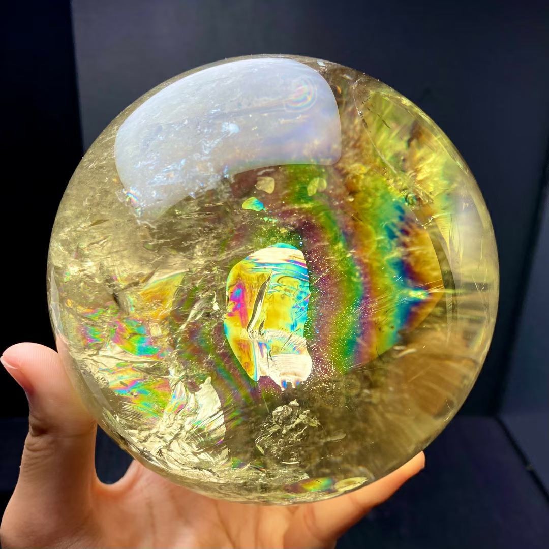 117mm natural citrine quartz sphere polished ball energy healing decor