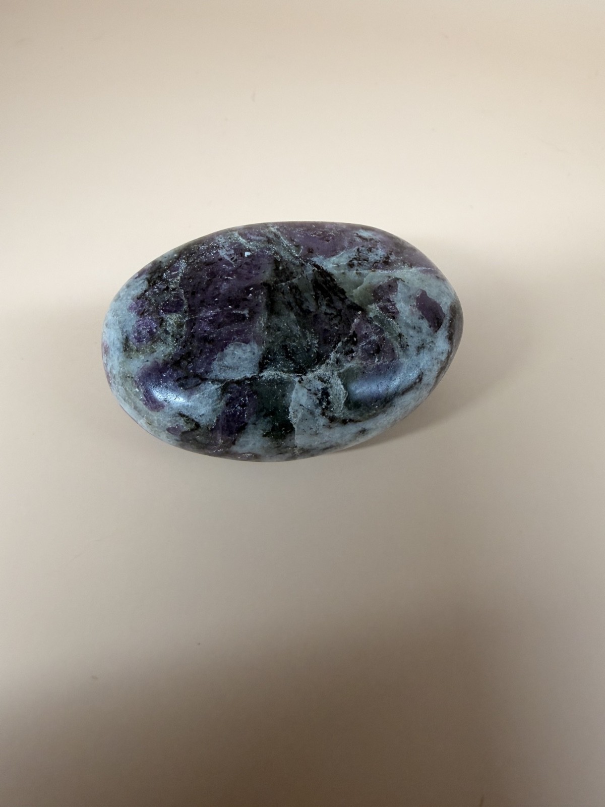 Lepidolite Palm Stone 2in 3.45oz Purple Mica Worry Stone Polished