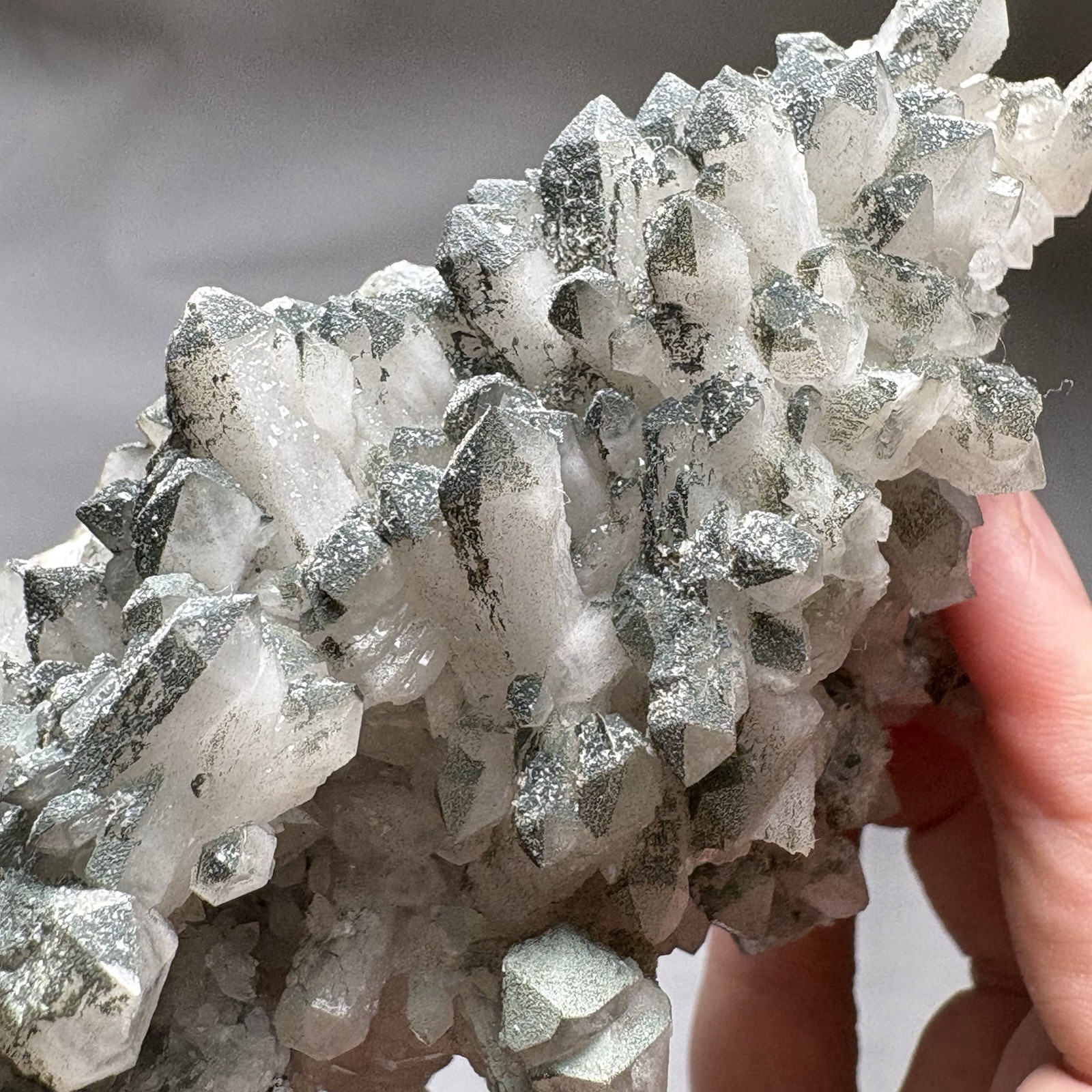 Natural Chlorite Quartz w/ Fluorite Cluster Specimen Inner Mongolia Specimen