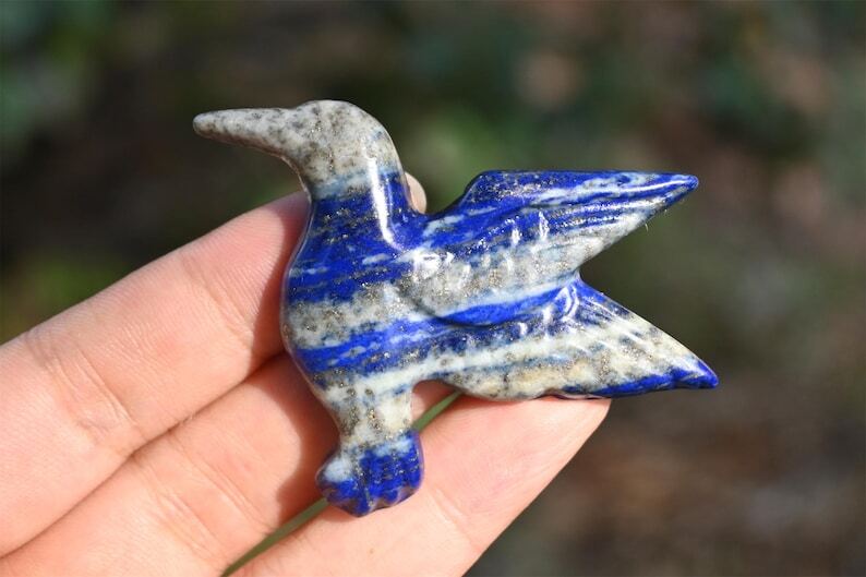 1.6” Quartz crystal Hummingbird Hand Carved Natural Reiki Crystal decor gift 1x