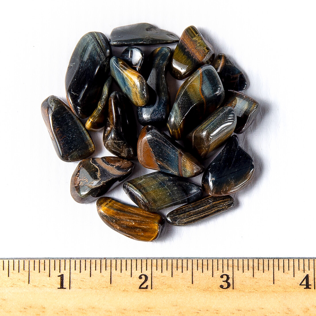 1 lb Tumbled Blue Multi Tigers Eye Gemstone Crystals 185-210 Stones Natural Gems