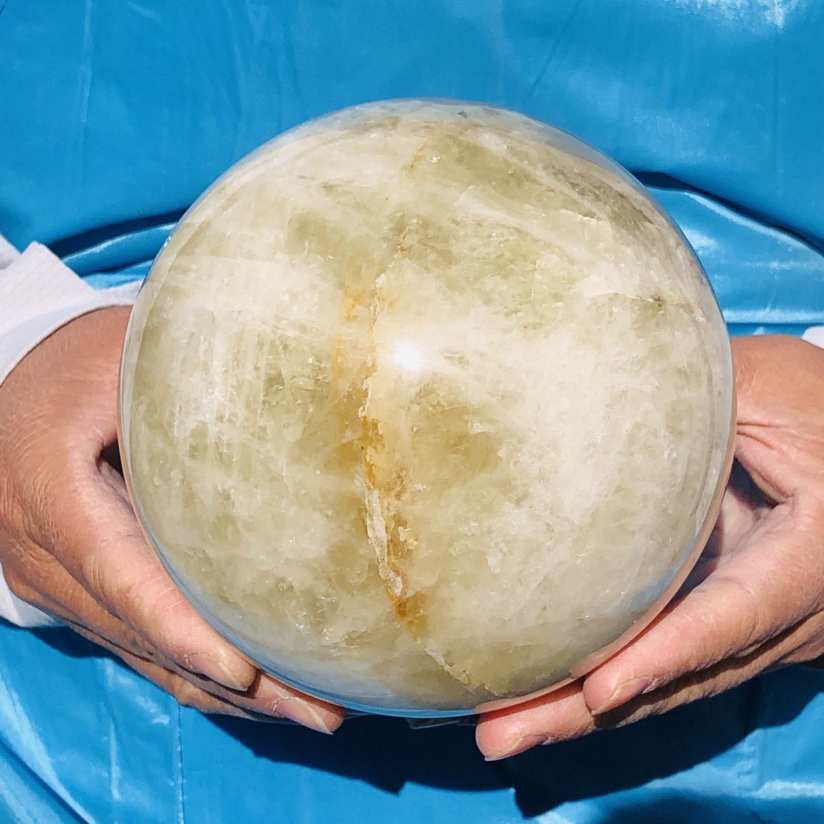 6.04LB Natural Yellow Crystal Ball Quartz Yellow Crystal Ball Healing