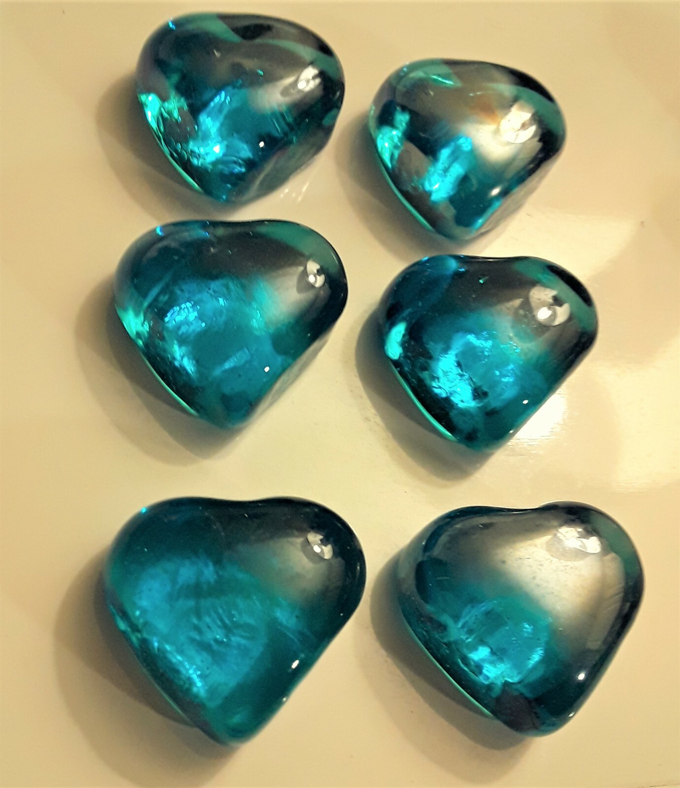 Gratitude Stone – Glass Heart Token Love Gift COLORS or CLEAR !