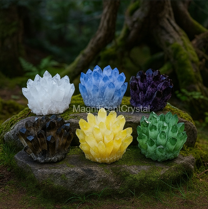 6PCS/SET 4.5lb+ Rare Quartz Cluster Natural Crystal Geode Home Decor Art Display