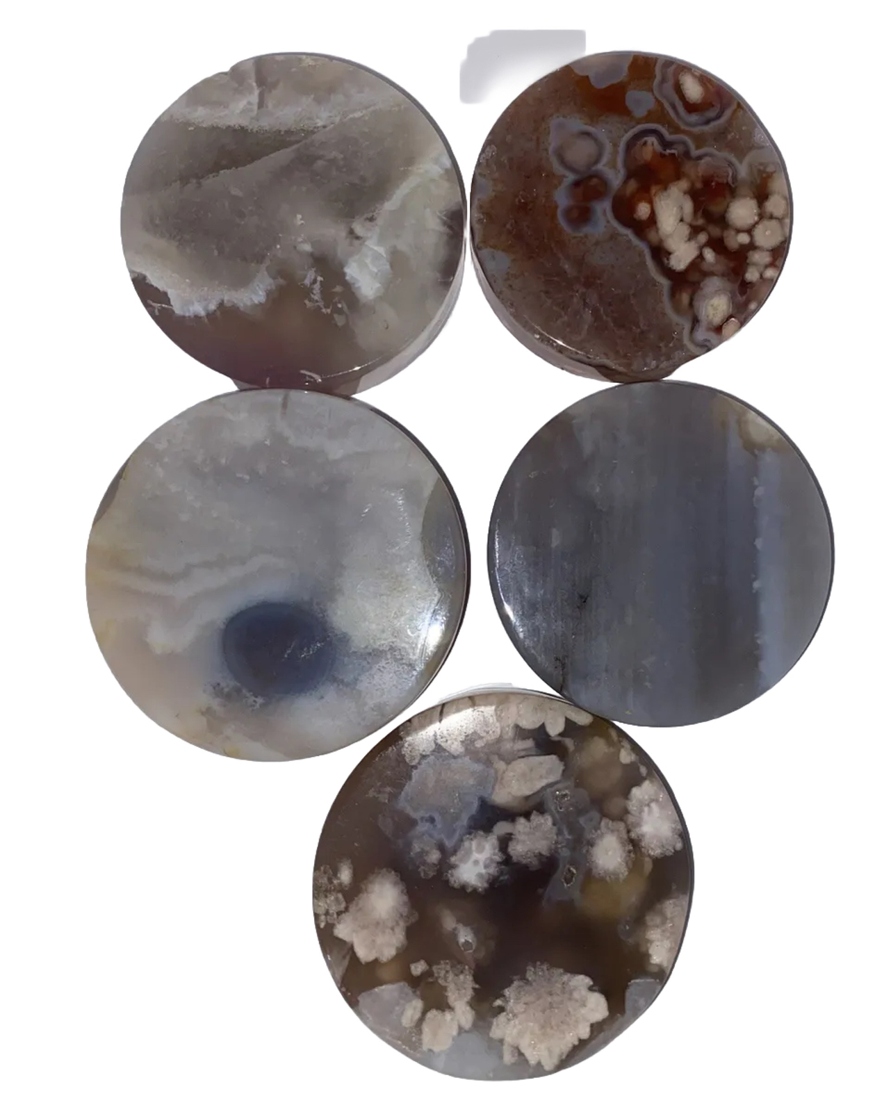 5 x Polished smooth Tumbled 2 inch Round FLOWER GATE CRYSTAL TUMBLES ✅Aus Seller