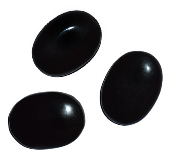 Natural Black Tourmaline Palm Stone Rock Crystal Healing Reiki Polished Worry St