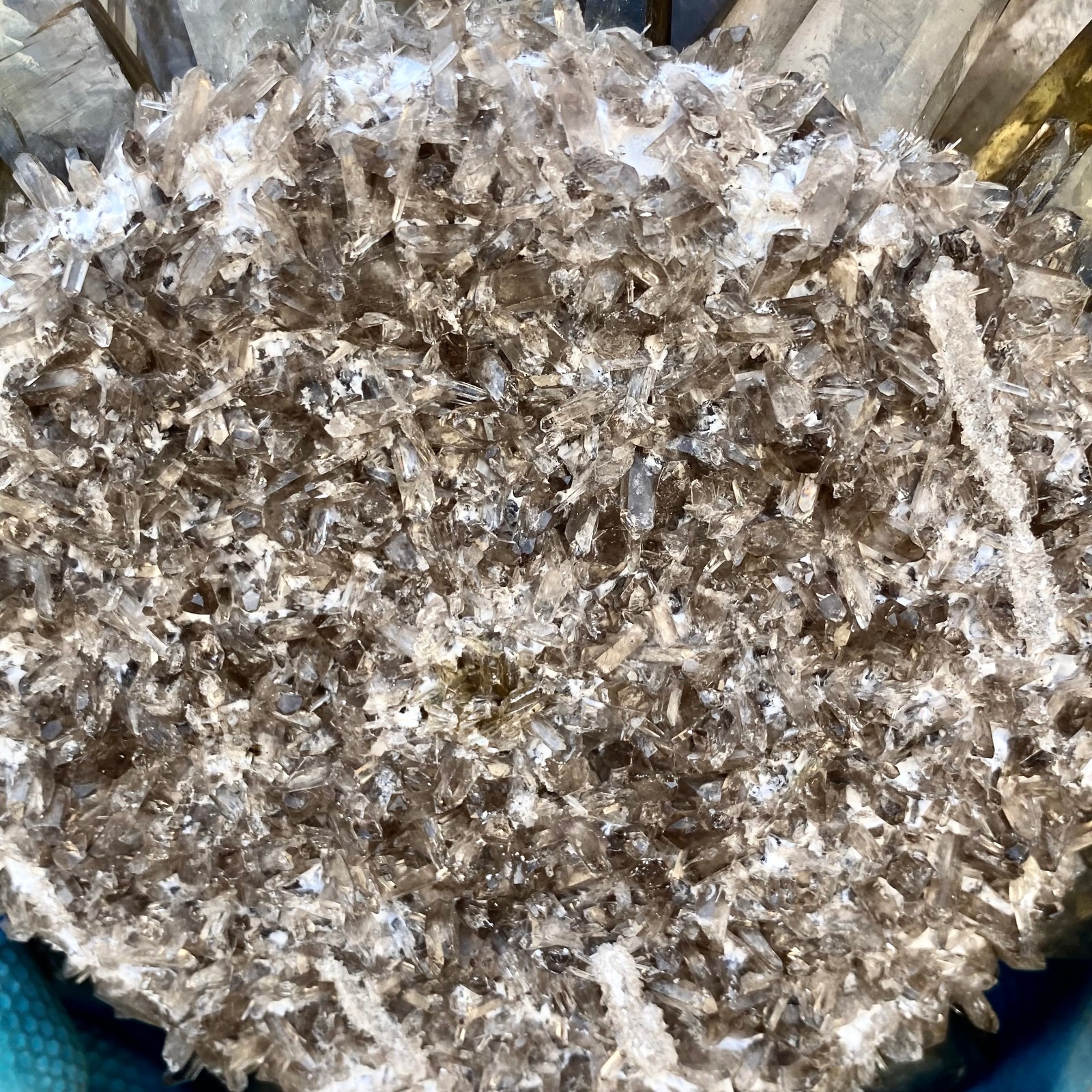 12G New Find black Phantom Quartz Crystal Cluster Mineral Specimen Healing