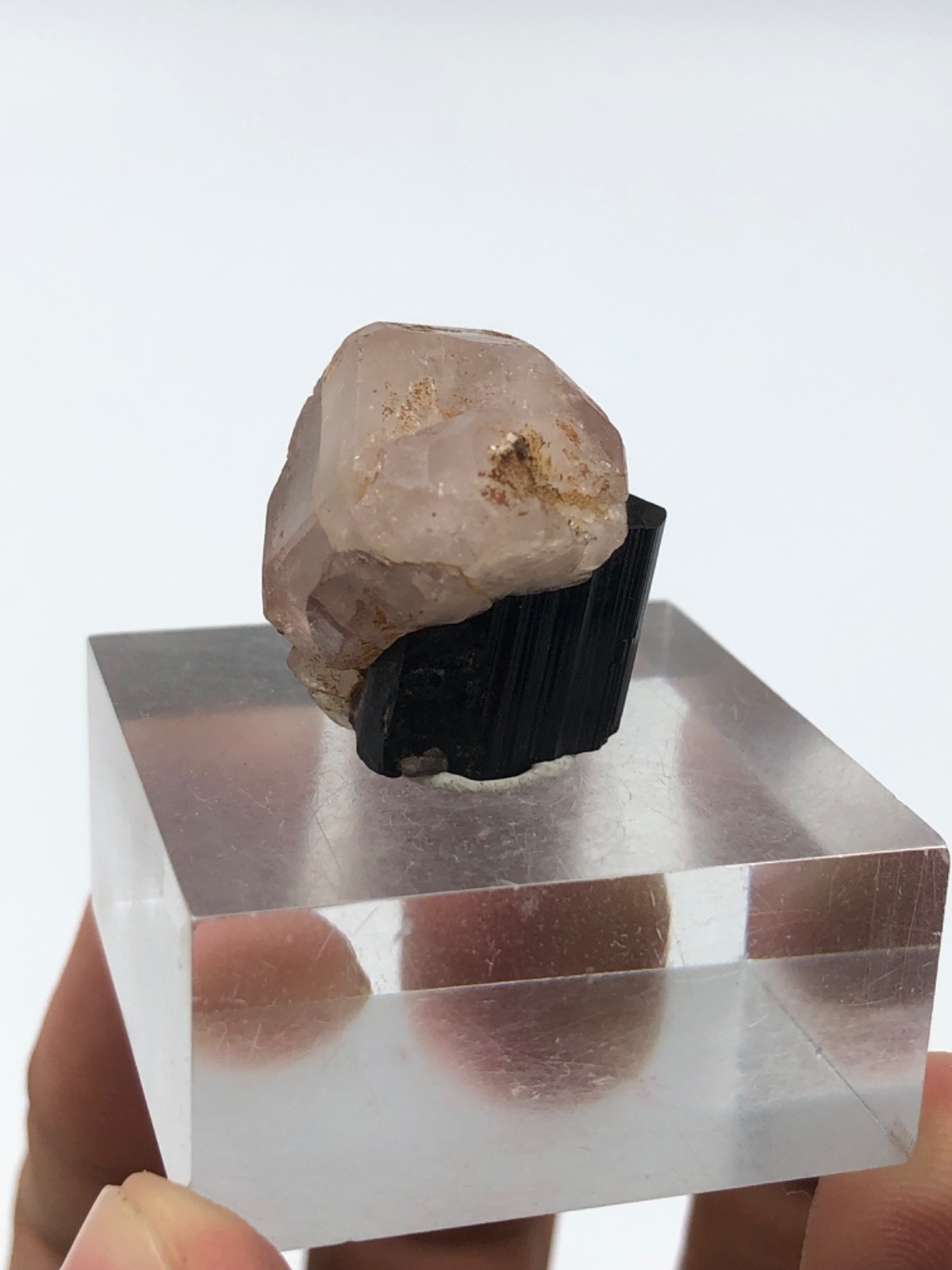 14 Grams Fluorescent Pink apatite Crystal with schorl from skardu pakistan