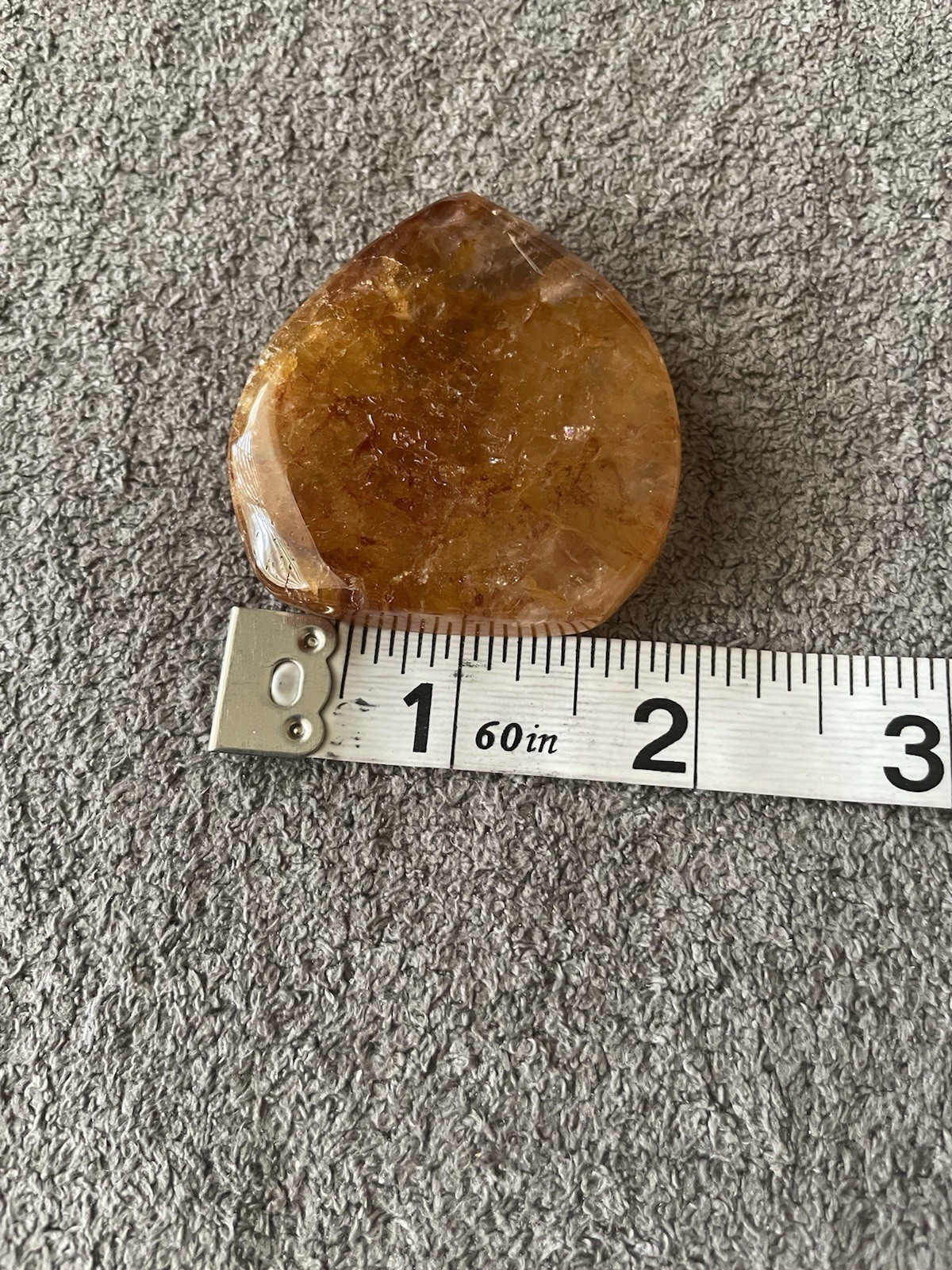 Fire Quartz Crystal/Gemstone Raindrop Freeform 60G 2″ x 2″
