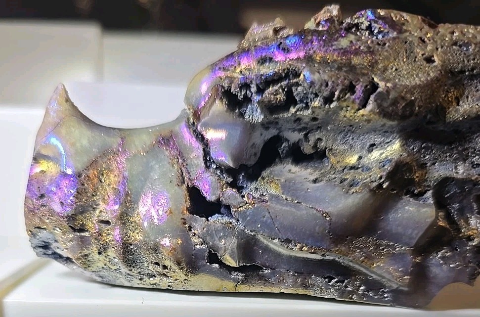 Dragon Head Carving In Aura Sphalerite 4″ 9Oz. Rainbow Aura Coated Natural Stone