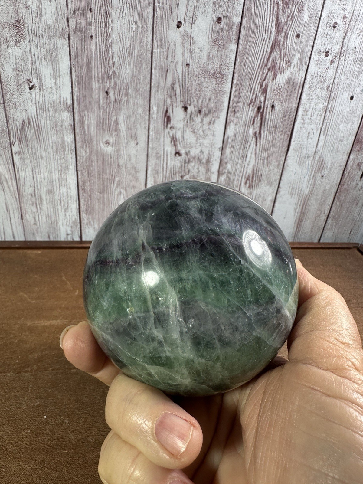 Flourite Sphere Green Purple Ball Gazing 1017 Gram See All Pics For True Beauty