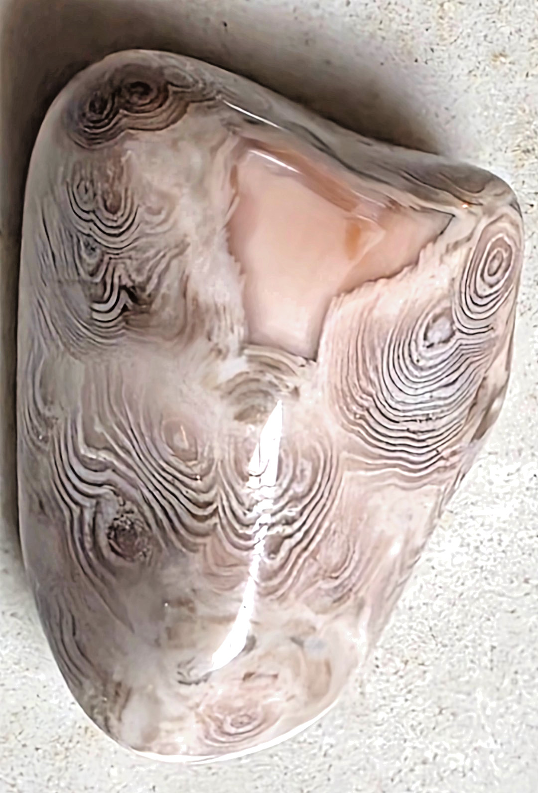 POLISHED BEAUTIFUL BOTSWANA AGATE, TIGHT Bands AGATE -Pink White Browns