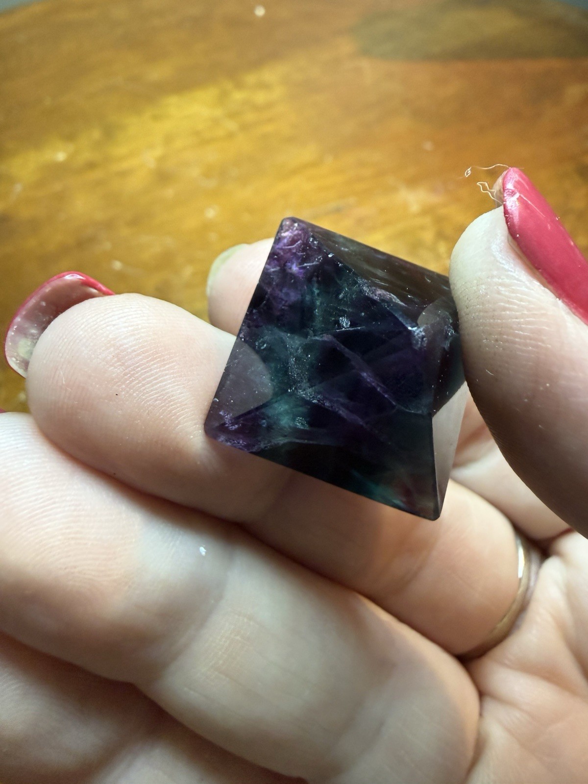 Fluorite Octahedron Natural Cleaved Polished Stunning Colors