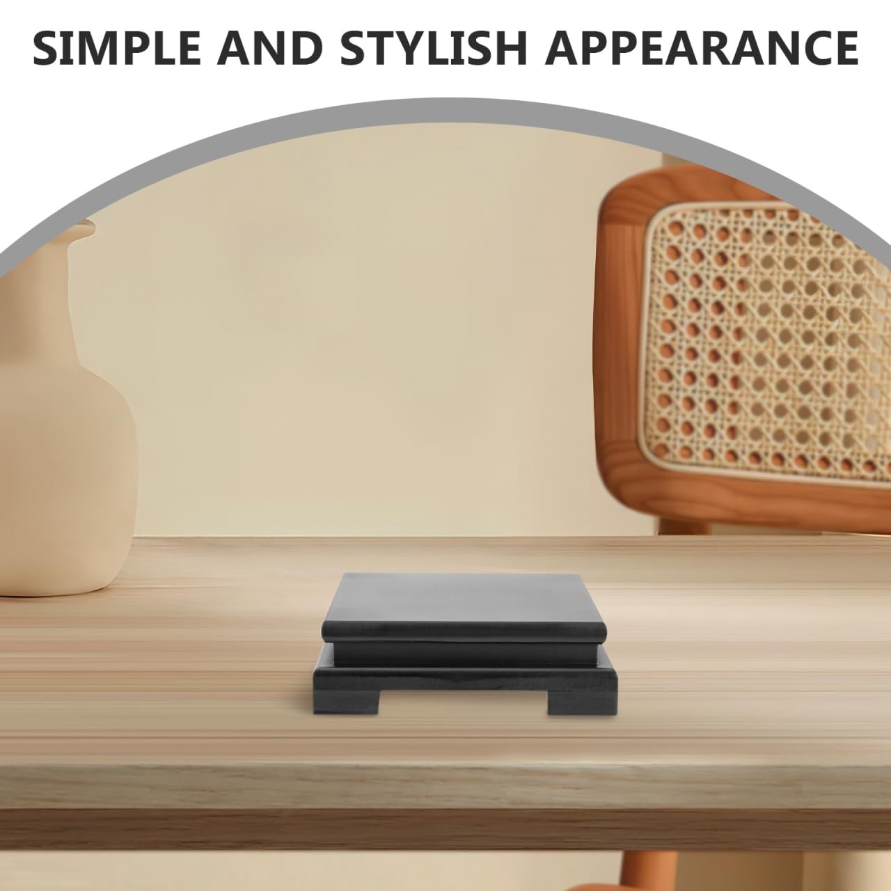 Wooden Display Stand – 9.5 inch Square Wood Display Base Square Vase Riser Fa…