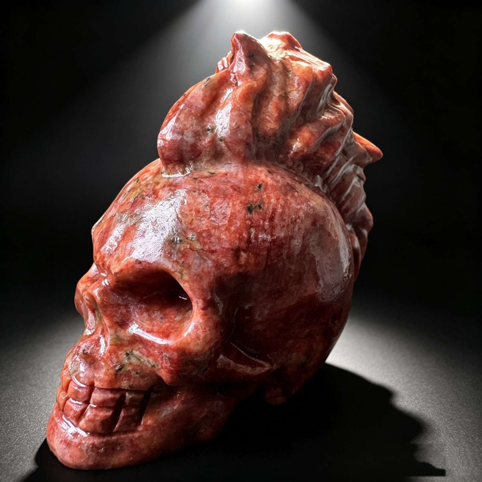 Unique Natural Stone Skull Realistic Human Head Carving Sculpture Home Decor
